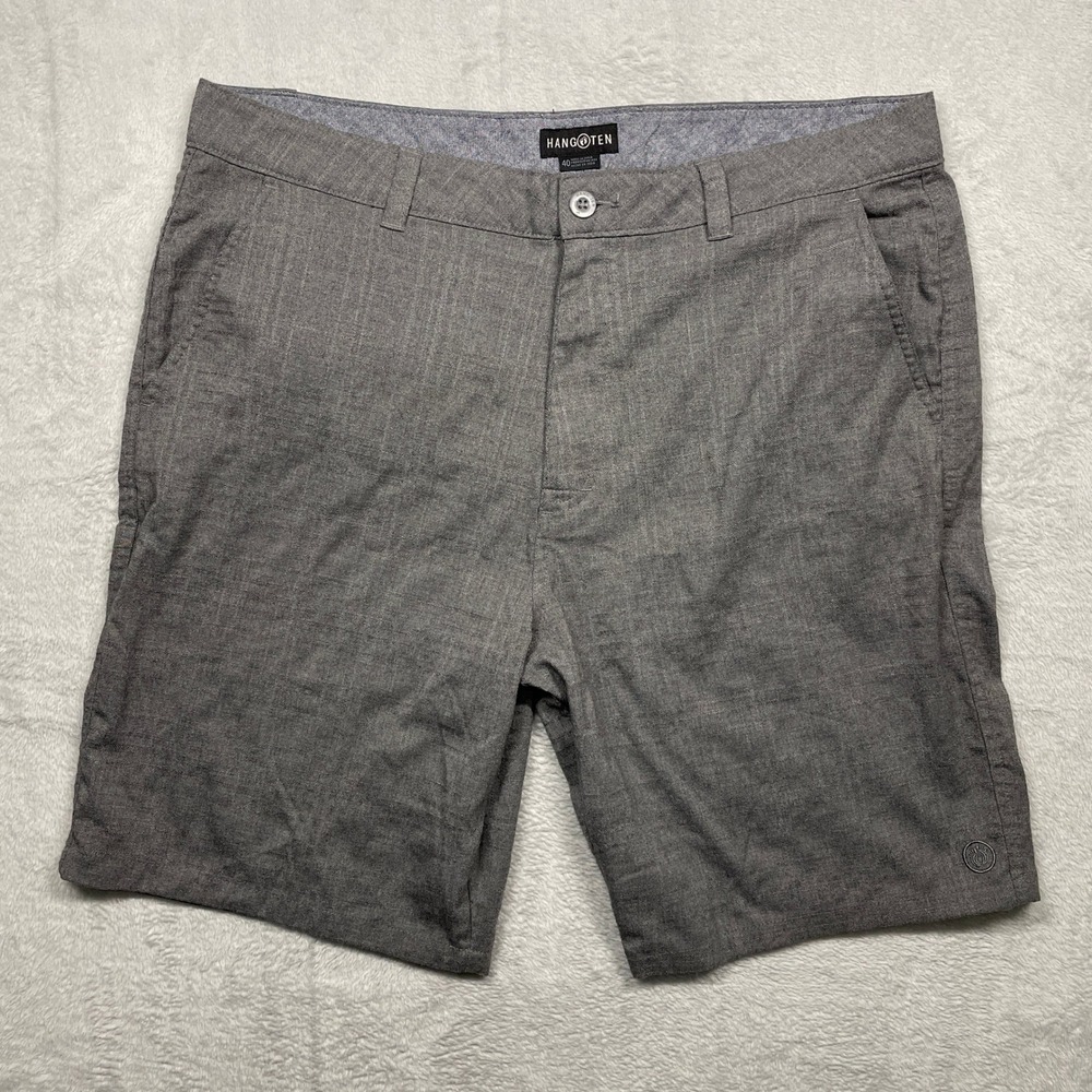 Hang Ten Walk Shorts Mens 40 Grey Heathered Stretch Hybrid Casual Summer